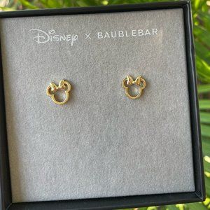Disney x BAUBLEBAR Minnie Mouse Earrings 18K Gold Outline Studs
